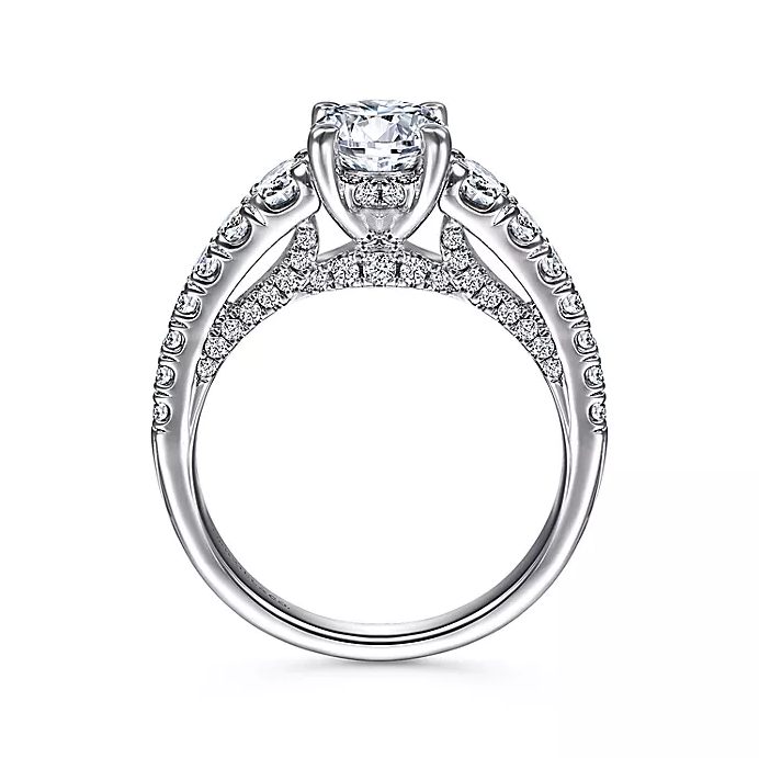 Brier - 14K White Gold Round Diamond Engagement Ring