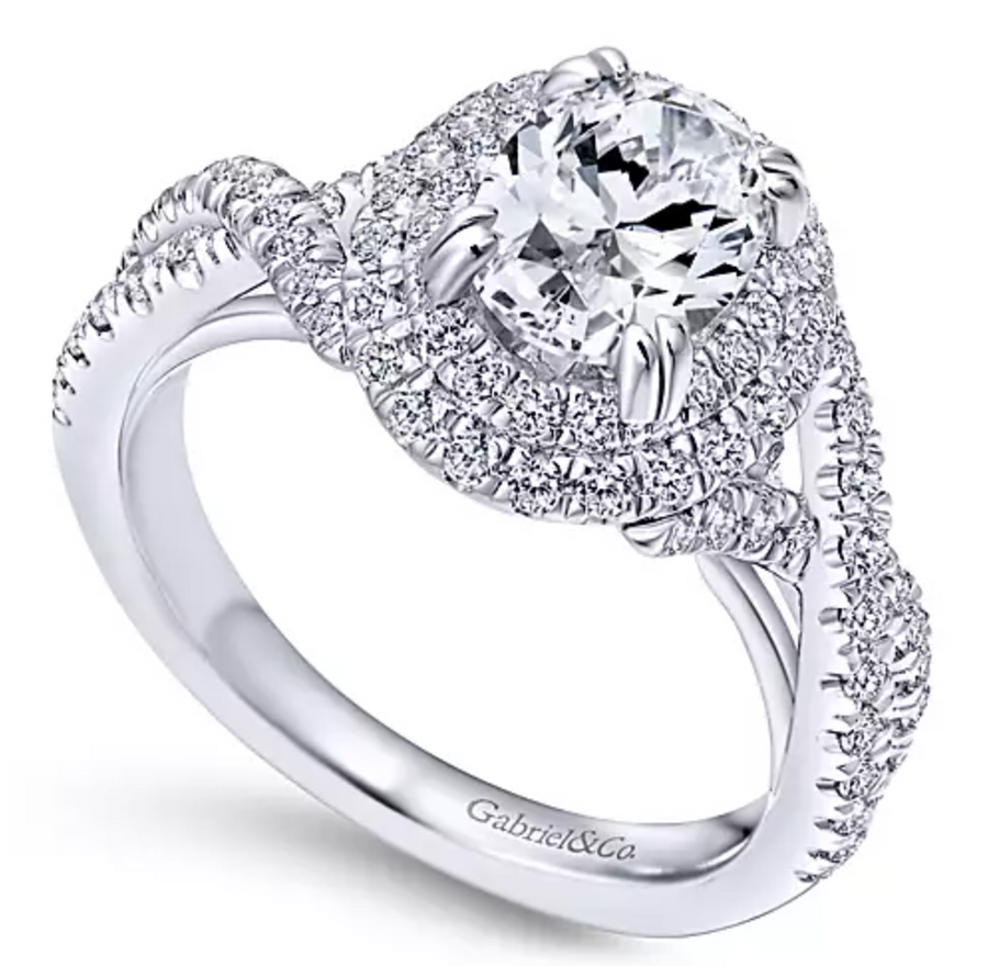 Pippa  - 14K White Gold Oval Diamond Engagement Ring