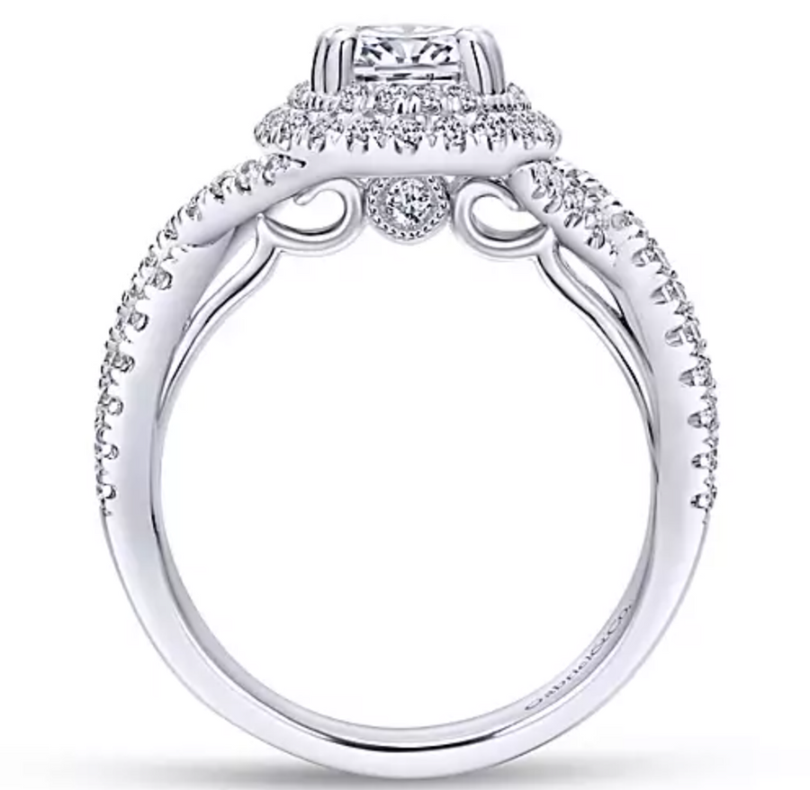 Pippa  - 14K White Gold Oval Diamond Engagement Ring