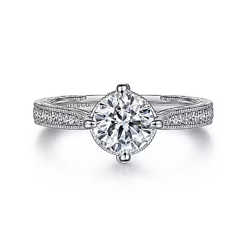 Arabella - 14K White Gold Round Diamond Engagement Ring