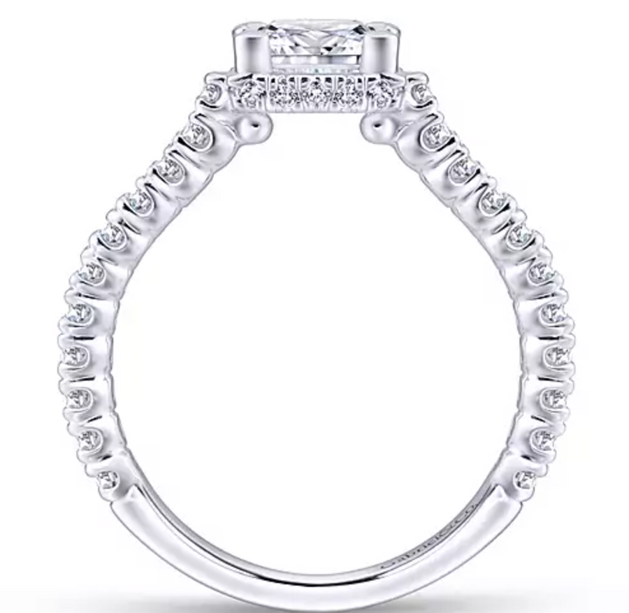 Alberta - 14K White Gold Princess Cut Diamond Engagement Ring