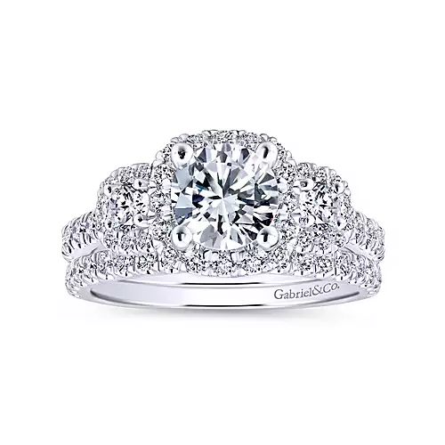 Lavender - 14K White Gold Round Diamond Engagement Ring