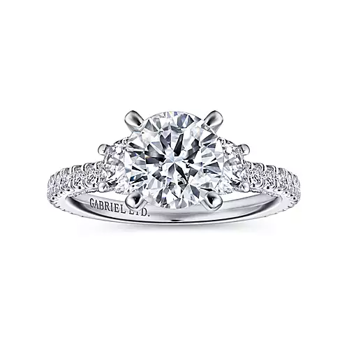 Calais - 18K White Gold Round Diamond Engagement Ring