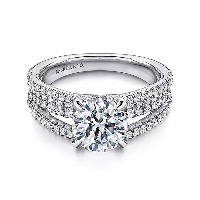 Norma - 14K White Gold Round Diamond Engagement Ring