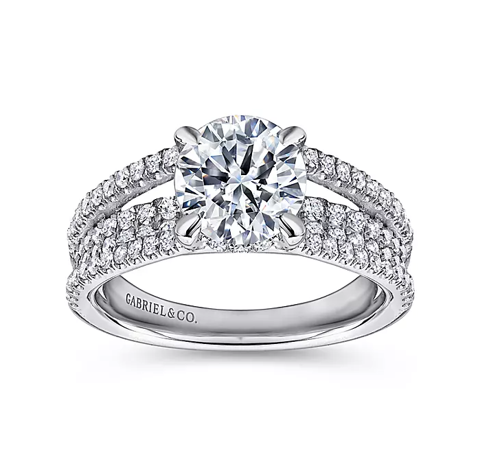 Norma - 14K White Gold Round Diamond Engagement Ring