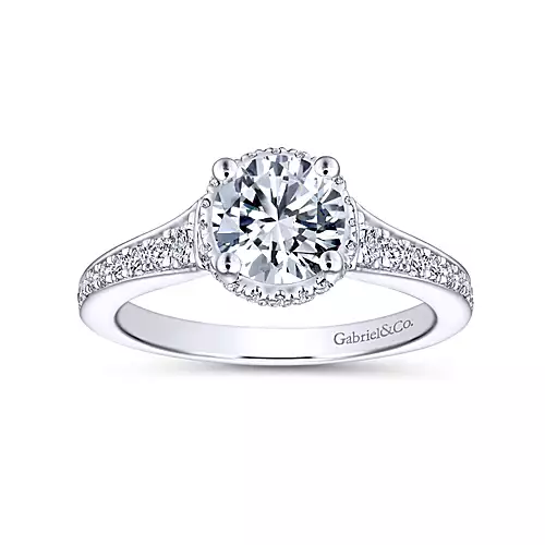 Eden - 14K White Gold Round Diamond Engagement Ring