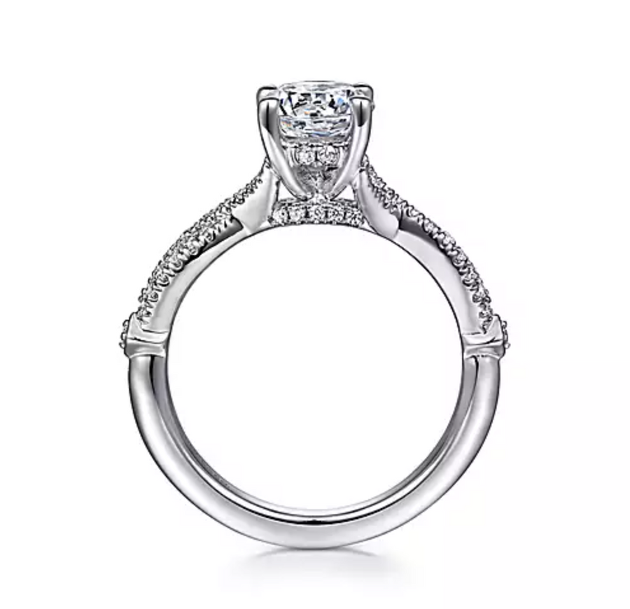 Amber - 14K White Gold Round Diamond Engagement Ring