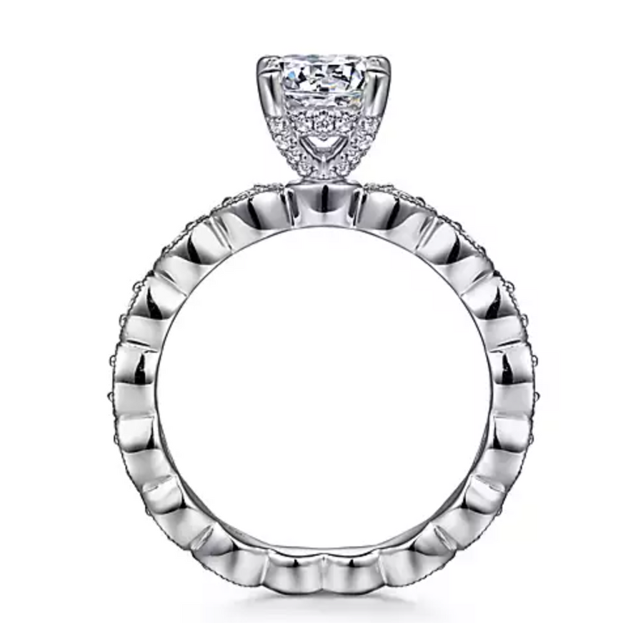 Lula - 14K White Gold Round Diamond Engagement Ring