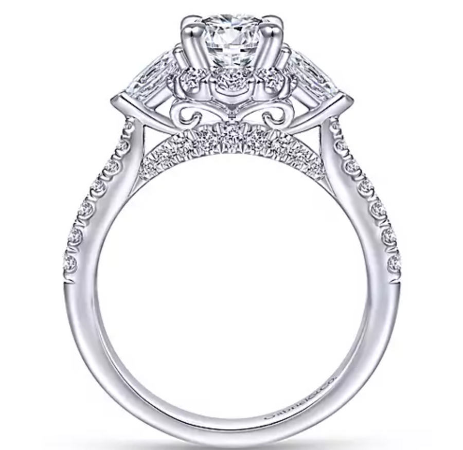 Marietta - 14K White Gold Oval Diamond Engagement Ring