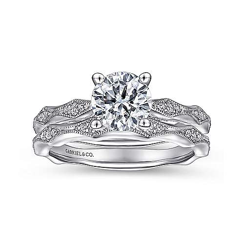 Mason - 14K White Gold Round Diamond Engagement Ring