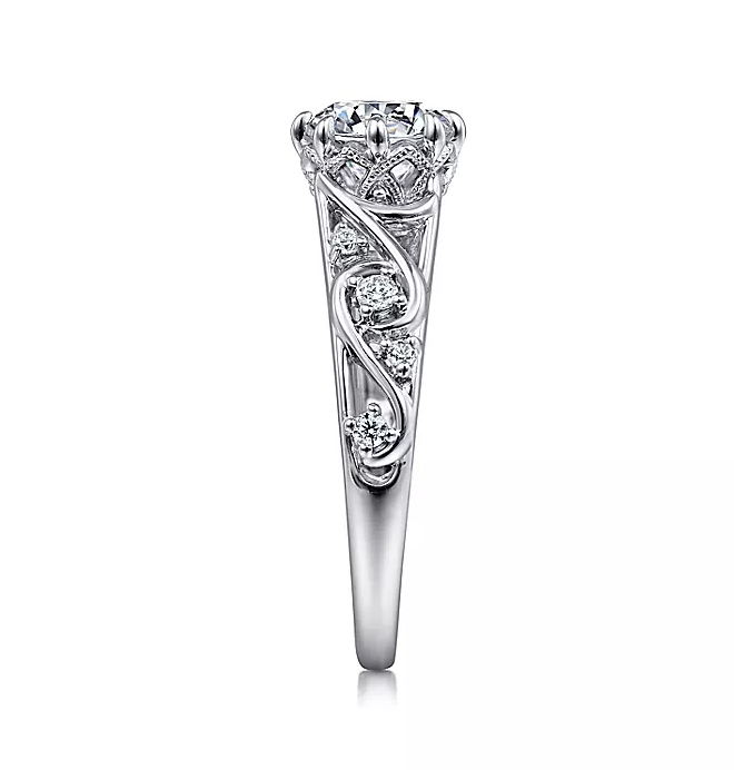 Bennett - 14K White Gold Round Diamond Engagement Ring