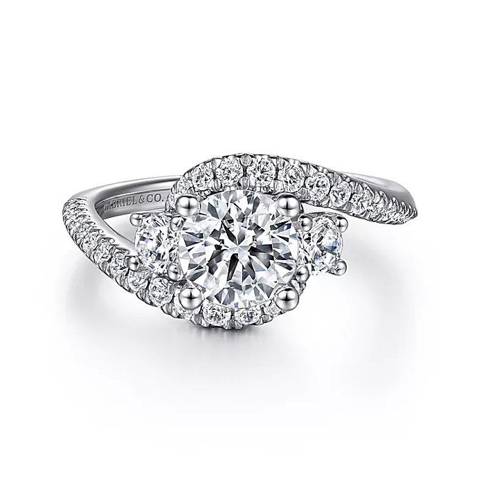 Frannie - 14K White Gold Round Diamond Engagement Ring