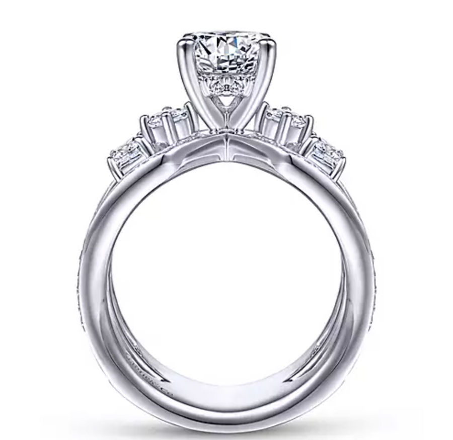 Kova - 14K White Gold Round Diamond Engagement Ring