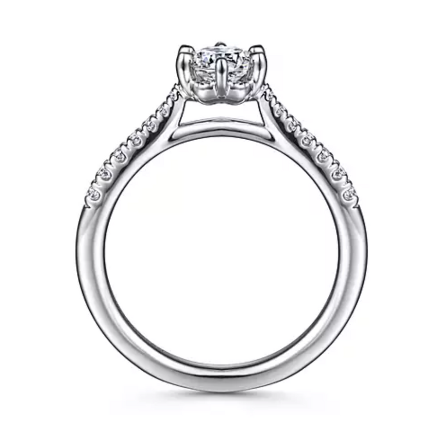 Grove - 14K White Gold Round Diamond Engagement Ring