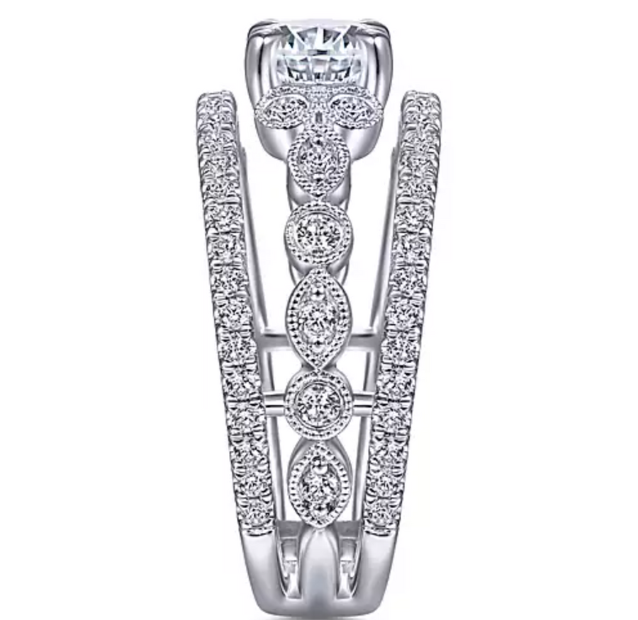 Barden - 14K White Gold Round Diamond Engagement Ring