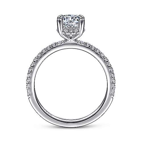 Hart - 14K White Gold Hidden Halo Oval Diamond Engagement Ring