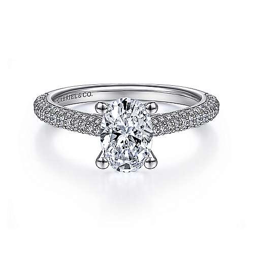 Brexley - 14K White Gold Oval Diamond Engagement Ring