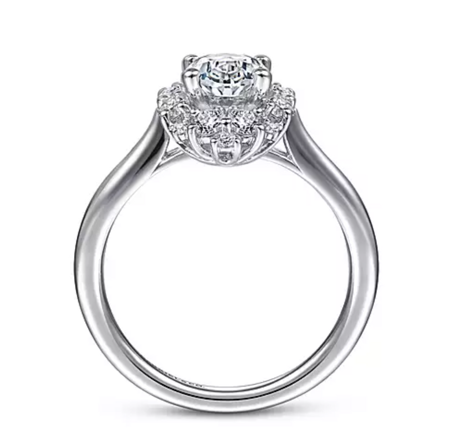 Jada - 14K White Gold Oval Halo Diamond Engagement Ring