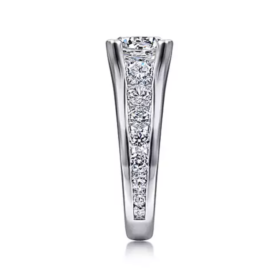 Amala - 14K White Gold Round Diamond Engagement Ring