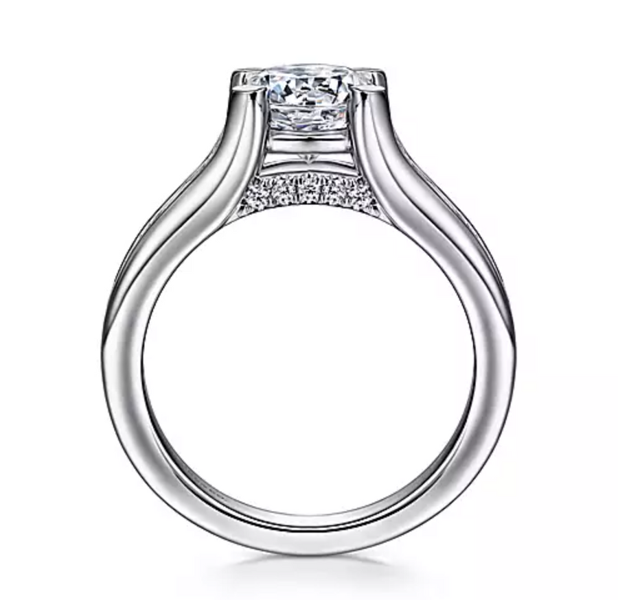 Amala - 14K White Gold Round Diamond Engagement Ring