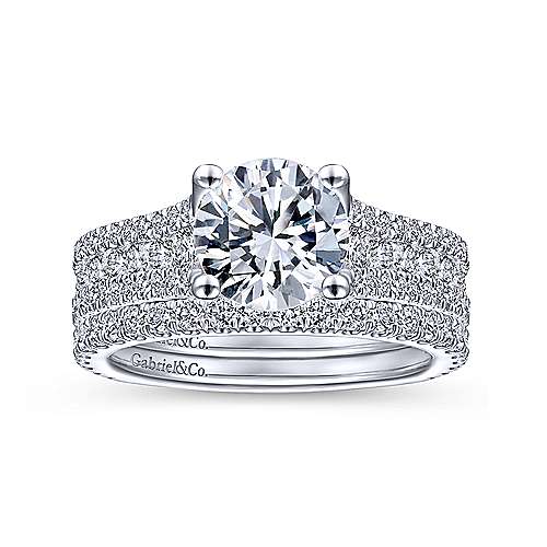 Carver - 14K White Gold Round Diamond Engagement Ring