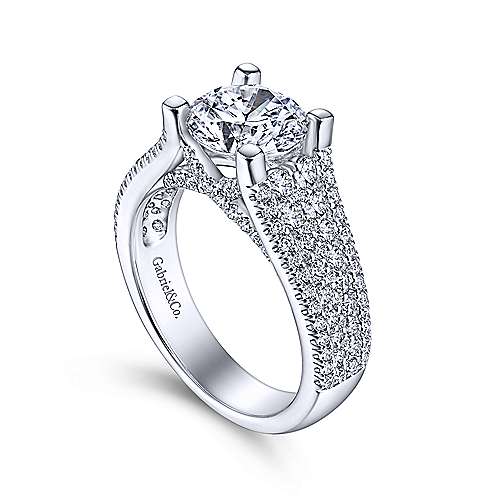 Caldwell - 14K White Gold Round Diamond Engagement Ring