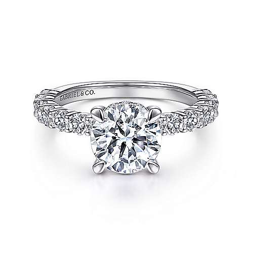 Brosnan - 14K White Gold Round Diamond Engagement Ring