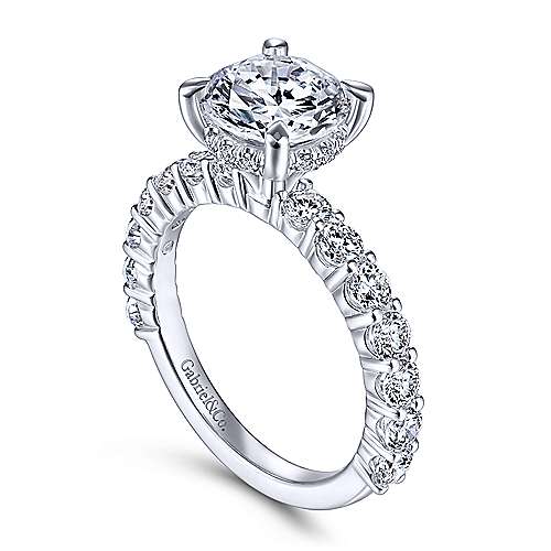 Brosnan - 14K White Gold Round Diamond Engagement Ring