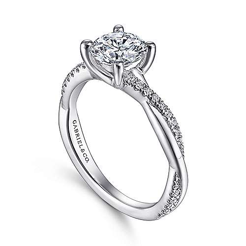 Campana - 14K White Gold Round Diamond Engagement Ring