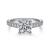 Roman - 18K White Gold Round Diamond Engagement Ring