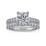Roman - 18K White Gold Round Diamond Engagement Ring
