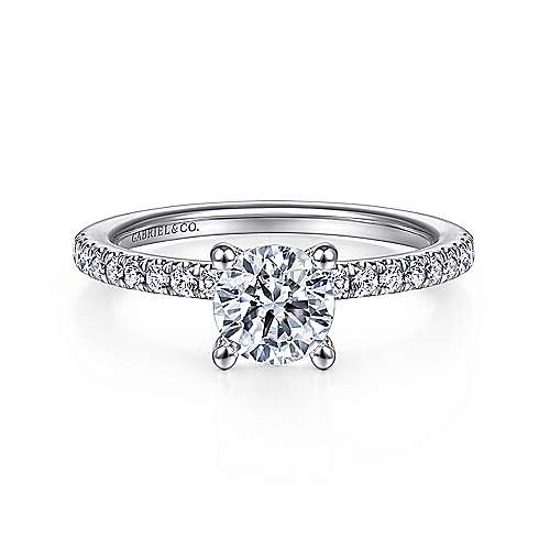 Ulani - 14K White Gold Round Diamond Engagement Ring