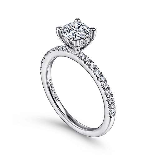 Ulani - 14K White Gold Round Diamond Engagement Ring