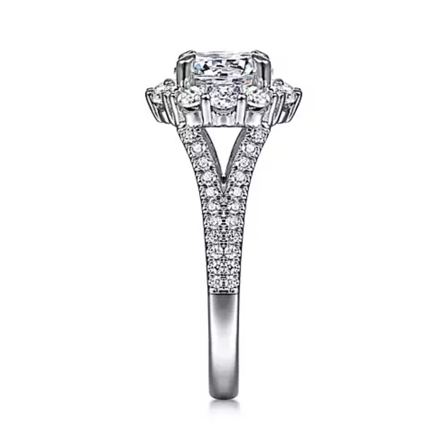 Cappella - 14K White Gold Round Halo Diamond Engagement Ring