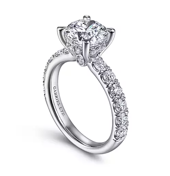 Broderick - 18K White Gold Round Diamond Engagement Ring