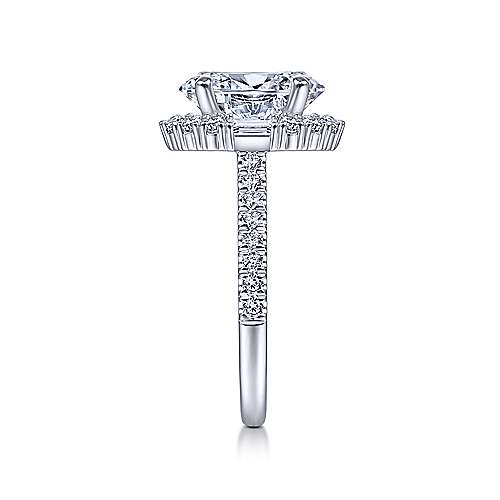 Hamilton - 14K White Gold Oval Halo Diamond Engagement Ring