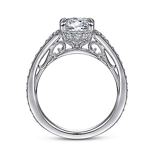 Talia - 14K White Gold Round Diamond Engagement Ring