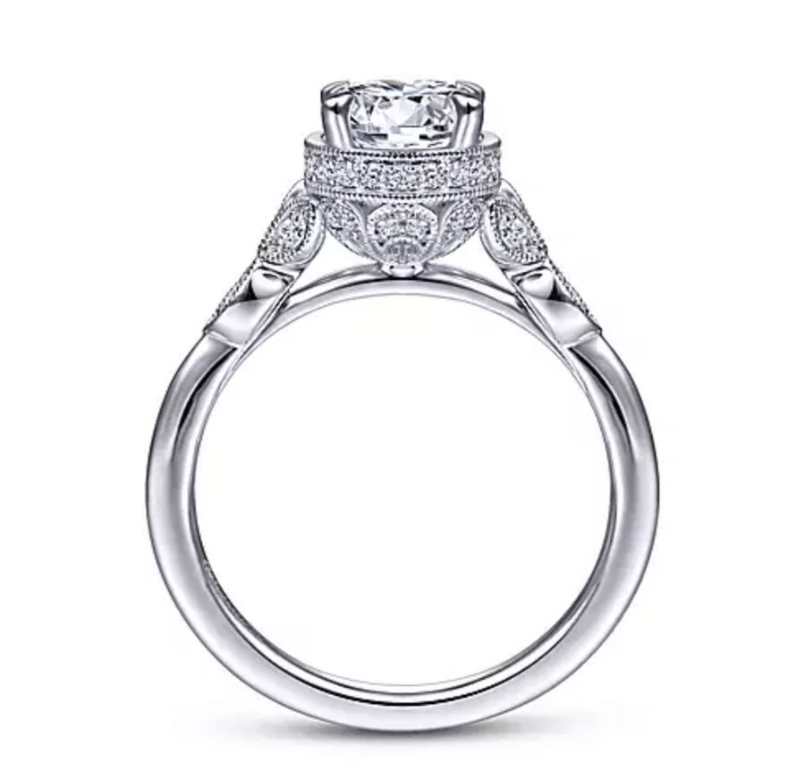 Laurenza - 14K White Gold Round Diamond Engagement Ring