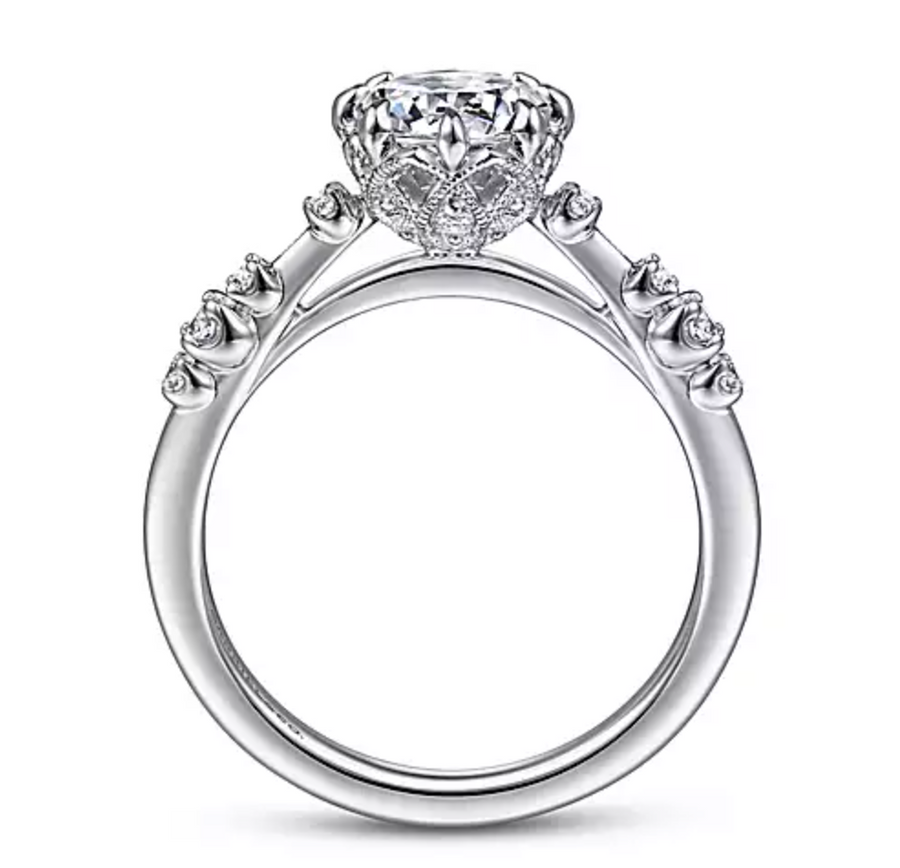 Lelia - 14K White Gold Round Diamond Engagement Ring