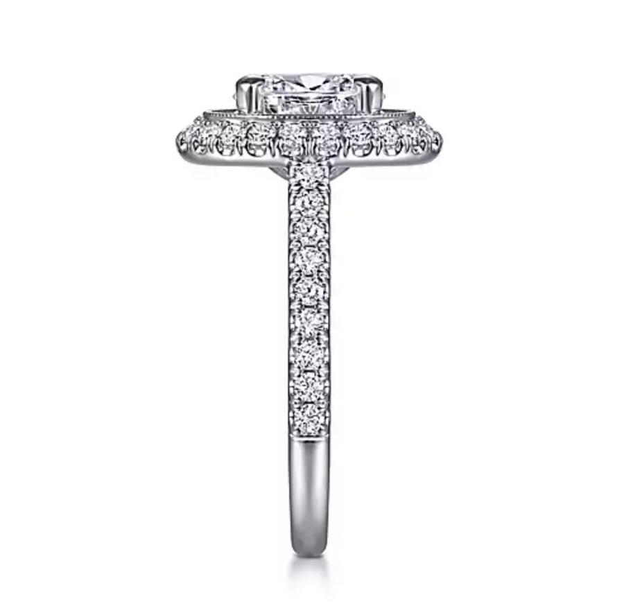 This oval cut engagement ring foregrounds your center stone ...