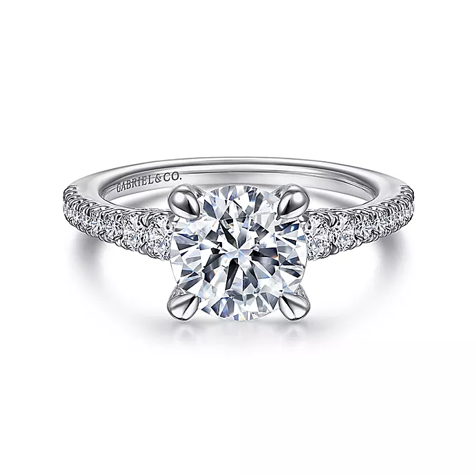Rialta - 14K White Gold Round Diamond Engagement Ring