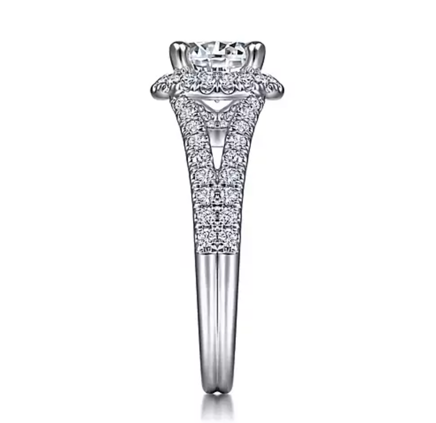 Robbia - 14K White Gold Round Halo Diamond Engagement Ring