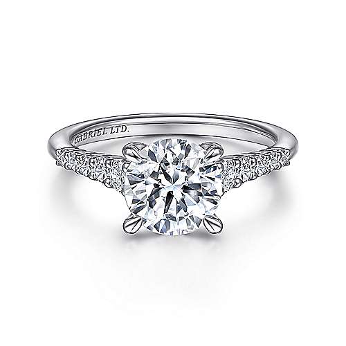 Wiley - 18K White Gold Round Diamond Engagement Ring