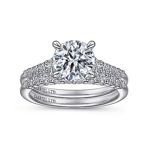 Wiley - 18K White Gold Round Diamond Engagement Ring