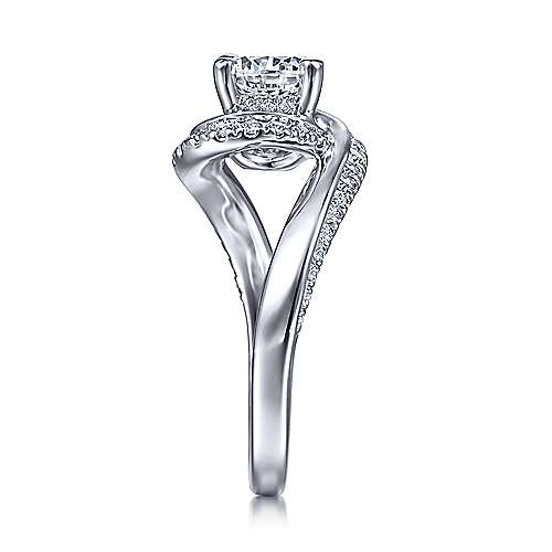 Zabana - 14K White Gold Bypass Round Diamond Engagement Ring