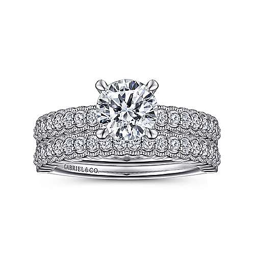 Jacqueline - 14K White Gold Round Diamond Engagement Ring