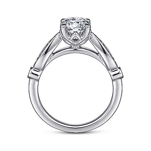 Joeli - 14K White Gold Round Diamond Engagement Ring