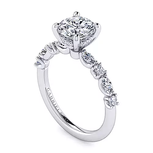 Juliet - 14K White Gold Round Diamond Engagement Ring