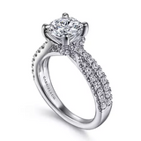 Laura - 14K White Gold Twisted Diamond Engagement Ring