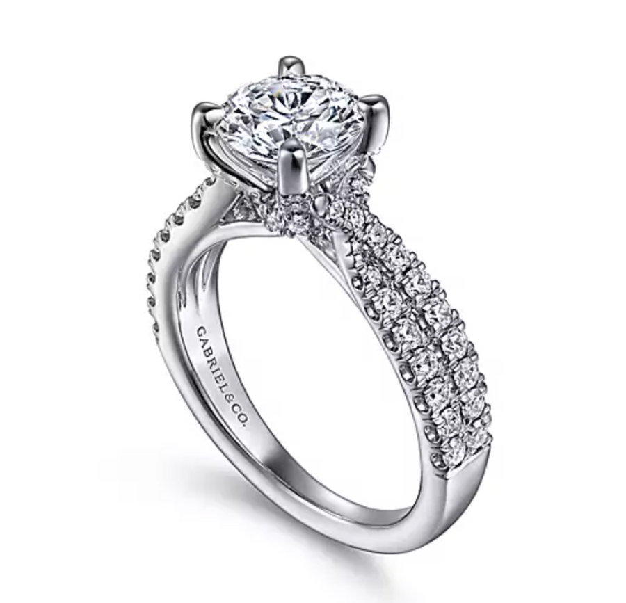 Laura - 14K White Gold Twisted Diamond Engagement Ring